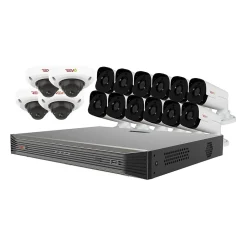 Security Cameras & Systems<REVO America Ultra HD Audio Capable 16 Channel 4 TB NVR Surveillance System with 16 Cameras (RU162D4GB12GA)