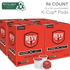 Keurig K-Cups<Revv Coffee No Surrender Coffee Keurig® K-Cup® Pods, Dark Roast, 96/Carton (6873CT)