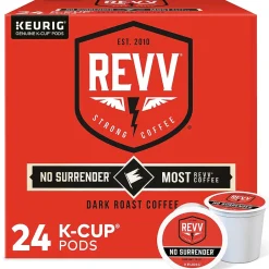 Keurig K-Cups<Revv Coffee No Surrender Coffee Keurig® K-Cup® Pods, Dark Roast, 24/Box (6873)
