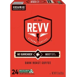 Keurig K-Cups<Revv Coffee No Surrender Coffee Keurig® K-Cup® Pods, Dark Roast, 24/Box (6873)