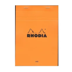 Rhodia Classic French Paper Pads Ruled With Margin 6 In. X 8 1/4 In. Orange [Pack Of 4] (4PK-16600) Clearance