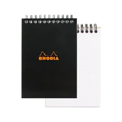 Rhodia Wirebound Notebooks Graph 4 In. X 6 In. Black [Pack Of 5] (5PK-135009) New