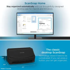 Portable Scanners<Ricoh ScanSnap IX1400 PA03820-B235 Duplex Document Scanner, Black