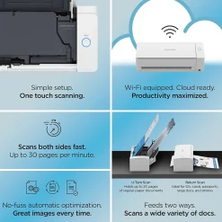 Desktop Scanners<Ricoh ScanSnap IX1300 Wireless Duplex Document Scanner, White (PA03805-B005)