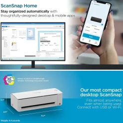 Desktop Scanners<Ricoh ScanSnap IX1300 Wireless Duplex Document Scanner, White (PA03805-B005)