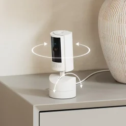 Security Cameras & Systems<Ring Pan-Tilt Indoor Wired Security Camera, White (B0CG2VS5FD)