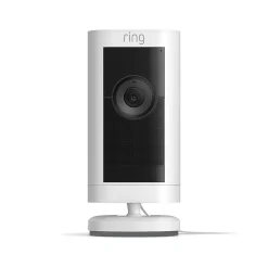 Security Cameras & Systems<Ring Stick Up Cam Pro Plug In Indoor/Outdoor HDR Security Camera, White (B09CKN2D4S)