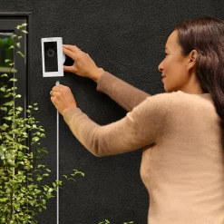 Security Cameras & Systems<Ring Stick Up Cam Pro Plug In Indoor/Outdoor HDR Security Camera, White (B09CKN2D4S)