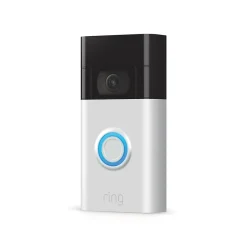 Smart Doorbells<Ring WiFi Wired/Wireless Smart Video Doorbell, Silver (6022381)