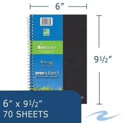 Roaring Spring Paper Products BioBased 1-Subject Notebooks, 6" x 9.5", College Ruled, 70 Sheets, Each (13360) Online