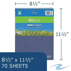 Roaring Spring Paper Products BioBased 1-Subject Professional Notebooks, 11.5" x 8.5", College Ruled, 70 Sheets, Each (13363) Best