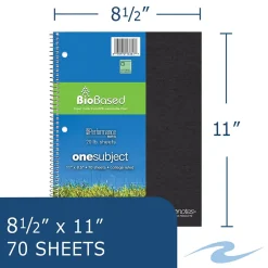 Roaring Spring Paper Products BioBased 1-Subject Notebooks, 8.5" x 11", College Ruled, 70 Sheets, Each (13361) Online