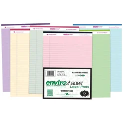Roaring Spring Paper Products Legal Pads, Recycled Paper in Assorted Colors, 8.5" x 11.75", 50 Sheets/Pad, 6 Pads/Pack (74221) Hot