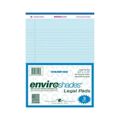 Roaring Spring Paper Products 8.5" x 11.75" Legal Pads, Recycled Blue Paper, 50 Sheets/Pad, 3 Pads/Pack (74123) Hot