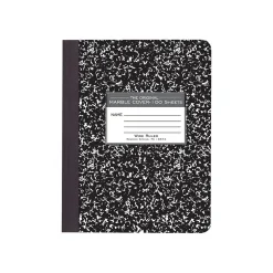 Roaring Spring Paper Products Composition Notebooks, 9.75" x 7.5", Wide Ruled, 100 Sheets, Black (77230) New