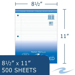 Roaring Spring Paper Products College Ruled College Ruled Filler Paper, 8.5" x 11", 3-Hole Punched, 500 Sheets/Pack (83909) Online