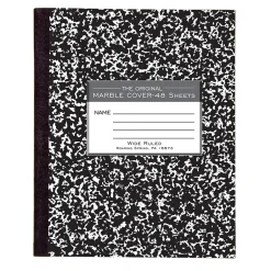 Roaring Spring Paper Products 1-Subject Composition Notebooks, 7" x 8.5", Wide Ruled, 48 Sheets, Black (77333) Discount