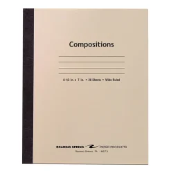 Roaring Spring Paper Products Composition Notebooks, 7" x 8.5", Wide Ruled, 20 Sheets, Manila (77340) Online