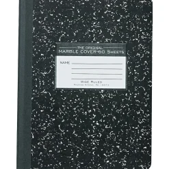 Roaring Spring Paper Products 1-Subject Composition Notebooks, 9.75" x 7.5", Wide Ruled, 60 Sheets, Black (77222) Clearance