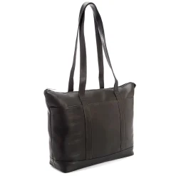 Royce Leather 24 Hour Women's Travel Tote Bag, Colombian Leather, Black (634-BLACK-VL)