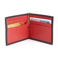 Royce Leather Slim Men's Money Clip Credit Card Wallet(108-BL/RD-5)