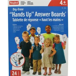 Sale "Hands Up" Answer Boards Dry-Erase Whiteboard, 5" x 12", 24/Pack (R-5905) Dry Erase