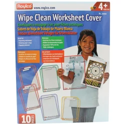 Clearance Wipe Clean Worksheet Cover Dry-Erase Whiteboard, Plastic Frame, 9" x 12" (R-59040) Dry Erase