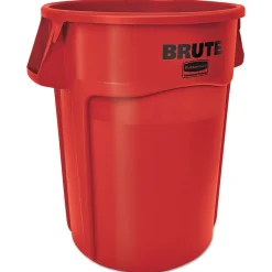 Rubbermaid ® Commercial Brute Vented Trash Receptacle, Round, 44 gal, Red (FG264360RED)