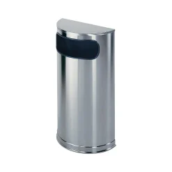 Rubbermaid Half Round Indoor Trash Can w/ no Lid, Stainless Steel Metal, 9 Gal. (FGSO8SSSPL)