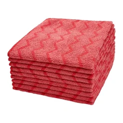 Rubbermaid HYGEN Microfiber Cleaning Rags, 16" x 16", Red, 12 Rags/Pack (FGQ62000RD00)