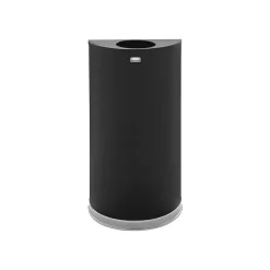 United Receptacle Rubbermaid Indoor Trash Can w/ No Lid, Black Steel, 12 Gal. (FGSO1220PLBK)