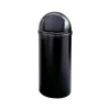 Rubbermaid Marshal Classic Indoor Trash Can w/Lid, Black Polyethylene, 15 Gal. (FG816088BLA)
