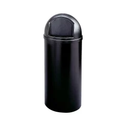 Rubbermaid Marshal Classic Indoor Trash Can w/Lid, Black Polyethylene, 15 Gal. (FG816088BLA)