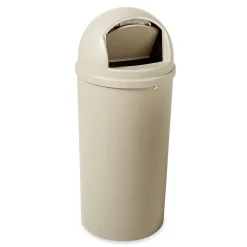 Rubbermaid Marshal Dome Top Plastic Trash Can, 15 gal. (FG816088BEIG)