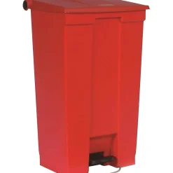 Rubbermaid Polyethylene Step Trash Can, Red, 23 gal. (FG614600RED)