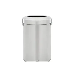Rubbermaid Refine Stainless Steel Indoor Trash Can with Open Lid, 21 Gallon, Silver (2147582)