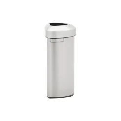 Rubbermaid Refine Stainless Steel Indoor Trash Can with Open Lid, 16 Gallon, Silver (2147550)