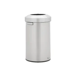 Rubbermaid Refine Stainless Steel Indoor Trash Can with Open Lid, 23 Gallon, Silver (2147584)