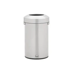 Rubbermaid Refine Stainless Steel Trash Can with Open Lid, 16 Gallons, Silver (2147583)