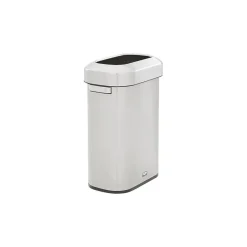 Rubbermaid Refine Stainless Steel Indoor Trash Can with Open Lid, 15 Gallon, Silver (2147581)