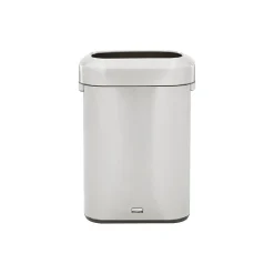 Rubbermaid Refine Stainless Steel Indoor Trash Can with Open Lid, 15 Gallon, Silver (2147581)