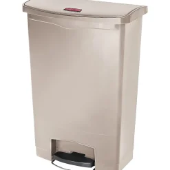 Rubbermaid Slim Jim Resin Front Step-On Trash Can with Built-In Wheels, 24 Gallons (1883552)