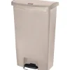 Rubbermaid Slim Jim Resin Front Step-On Trash Can, 18 Gallons, Beige (1883460)