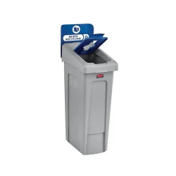 Rubbermaid Slim Jim Single-Stream Recycling Station, 23 Gallon, Gray/Blue (2185055)