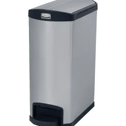 Rubbermaid Slim Jim Stainless Steel Step Trash Can, Black And Metallic, 13 gal. (1901993)