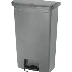 Rubbermaid Slim Jim Step-On Plastic Step Trash Can, Gray, 18 gal. (1883604)