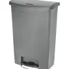 Rubbermaid Slim Jim Step-On Plastic Step Trash Can, 24 Gallon, Gray (1883606)