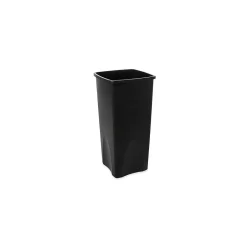 Rubbermaid Untouchable Plastic Square Wastebasket Trash Can, 23 Gallons, Black (FG356988BLA)