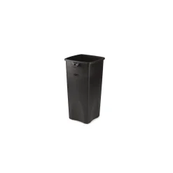 Rubbermaid Untouchable Plastic Square Wastebasket Trash Can, 23 Gallons, Black (FG356988BLA)