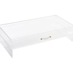 Russell+Hazel Monitor Stand with Drawer, Clear/Gold (98149)* Monitor Mounts & Stands